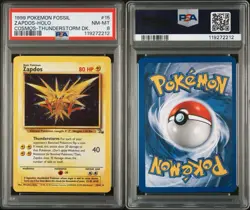 PSA 8 - Zapdos 15/62 Fossil Holo Rare Cosmos Thunderstorm Pokemon TCG 1999 - Image 3