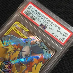 Moltres Zapdos Articuno FULL ART 66/68 (PSA 10 GEM MINT) Hidden Fates Pokemon - Image 3