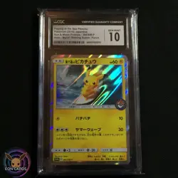 Playing in the Sea Pikachu 392/SM-P (CGC 10 GEM MINT) PROMO Japanese Pokemon - Image 1
