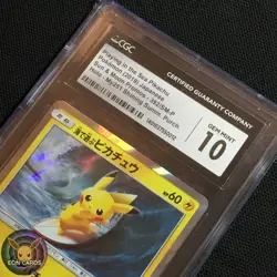 Playing in the Sea Pikachu 392/SM-P (CGC 10 GEM MINT) PROMO Japanese Pokemon - Image 3