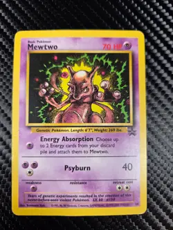 1999 Pokemon TCG Mewtwo #14 Black Star Promo — Pokemon Movie MP - Image 1