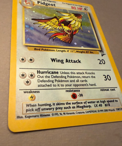 Pidgeot Holo 14/130 #14 - 2000 Pokemon TCG Base Set 2 WOTC Vintage LP - Image 2