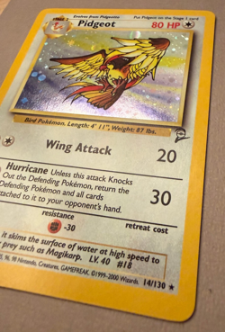 Pidgeot Holo 14/130 #14 - 2000 Pokemon TCG Base Set 2 WOTC Vintage LP - Image 3