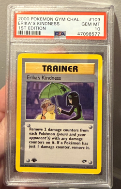 Erika's Kindness 103/132 1st Edition PSA 10 Gym Challenge Pokemon RARE! Pop 84! - Image 1
