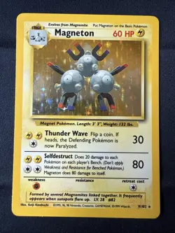 Pokemon Magneton 9/102 Base Set Unlimited Holo Rare PSA 9 Mint - Image 1