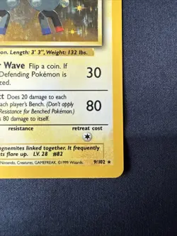 Pokemon Magneton 9/102 Base Set Unlimited Holo Rare PSA 9 Mint - Image 4