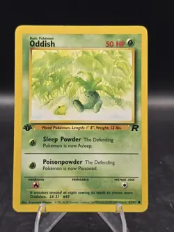 Pokemon TCG Oddish 63/82 1st Edition Team Rocket Regular Common NM - Image 1