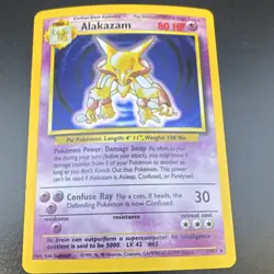 Pokemon Alakazam Base Set 1/102 1999 Holo Rare 80 HP Stage 2 English - Image 1