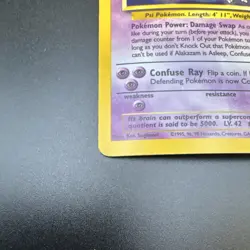 Pokemon Alakazam Base Set 1/102 1999 Holo Rare 80 HP Stage 2 English - Image 2
