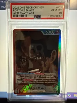 2025 One Piece Portgas D. Ace Leader Alt Art #OP13-002 PSA 10 GEM MINT - Image 1