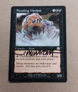 UNPLAYED SIGNED NM MTG Thrashing Wumpus Mercadian Masques HEATHER HUDSON EDH - Image 1