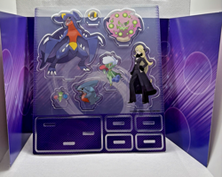 Pokemon Cynthia's Garchomp ex Premium Collection Acrylic Standee & Backdrop - Image 2