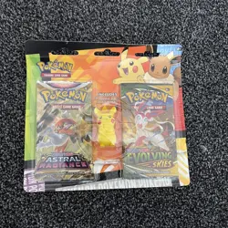 Pokemon Back to School Eraser Pack Pikachu Eevee Evolving Skies Astral Radiance - Image 1