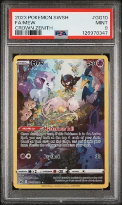Fa/Mew Pokemon Sword And Shield Crown Zenith GG10 NM PSA 9 - Image 1