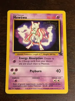 Vintage Pokemon TCG Mewtwo #3 Pokemon The First Movie WOTC Promo Factory Stamped - Image 1