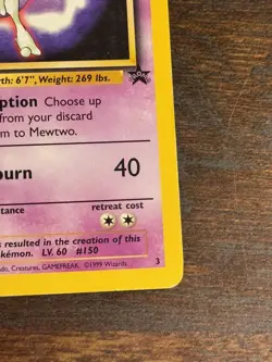 Vintage Pokemon TCG Mewtwo #3 Pokemon The First Movie WOTC Promo Factory Stamped - Image 4