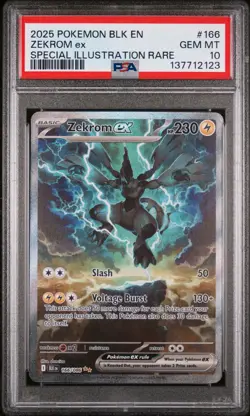 2025 Pokemon Blk En-Black Bolt #166 Zekrom Ex PSA 10 - Image 1