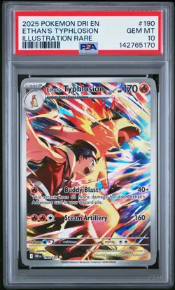 2025 POKEMON DRI EN-DESTINED RIVALS 190 ETHAN'S TYPHLOSION IR PSA 10 - Image 1