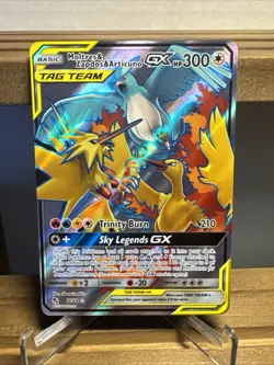 2019 Pokemon Moltres & Zapdos & Articuno GX Full Art 66/68 - Hidden Fates - NM - Image 1