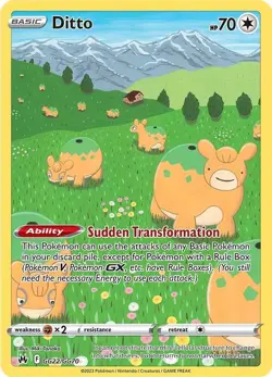 Ditto Pokemon Crown Zenith: Galarian Gallery GG22/GG70 NM - Image 1