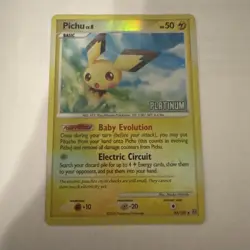 Pokemon TCG Pichu 45/100 Platinum Burger King Reverse Holo HP - Image 1