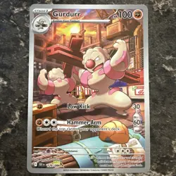 Pokemon TCG Gurdurr Full Art 126/086 Black Bolt. Illustration Rare NM - Image 1