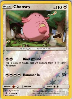 Chansey 101/145 SM - Guardians Rising Pokemon TCG LP-NM - Image 1