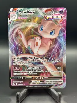Pokemon TCG Mew VMAX Ultra Rare Full Art Holo Fusion Strike 114/264 310 HP - Image 1