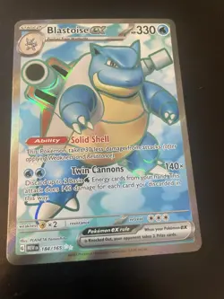 Blastoise ex 184/165 Scarlet & Violet 151 Full Art Ultra Rare Pokemon TCG - Image 1