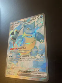 Blastoise ex 184/165 Scarlet & Violet 151 Full Art Ultra Rare Pokemon TCG - Image 3