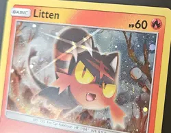 SWIRL Litten SM08 Sun & Moon Black Star Promos Cosmos Holo Pokemon 2017 NM/LP - Image 3