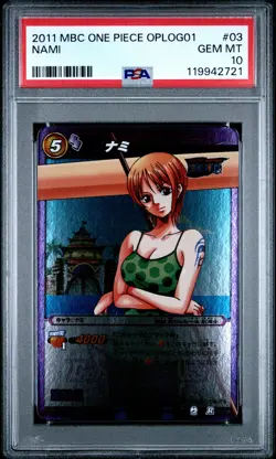 2011 MIRACLE BATTLE CARDDASS ONE PIECE LOG SELECTION OPLOG01 #03 NAMI PSA 10 - Image 1