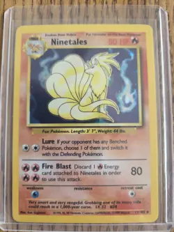 Pokemon TCG Ninetales Base Set 12/102 Rare Holo LP Vintage Card - Image 1