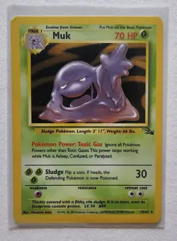 Muk 13/62 Fossil Unlimited - Holo Rare - WOTC Pokemon Card MP - Image 1