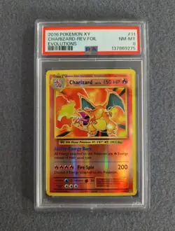 2016 Pokemon XY Charizard REV-FOIL Evolutions PSA 8 - Image 1