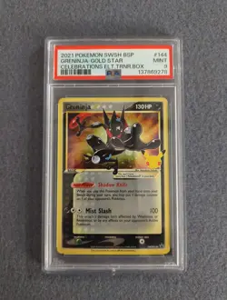 2021 POKEMON SWSH PROMO CELEBRATIONS ETB #144 GRENINJA-GOLD STAR PSA 9 - Image 1