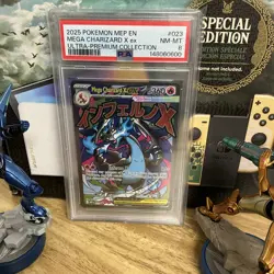 Pokemon Mega Charizard X ex Promo Holo 2025 Me: Mega Evolution 023 PSA 8 - Image 1