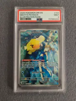 Misty's Psyduck 193/182 Illustration Rare Pokemon Destined Rivals PSA 9 English - Image 1