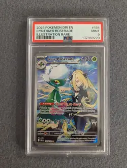 2025 Pokemon DRI EN Cynthia's Roserade 184/182 Illustration Rare PSA 9 - Image 1