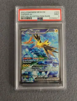 2023 POKEMON MEW EN-151 SPECIAL ILLUSTRATION RARE #202 ZAPDOS EX PSA 9 - Image 1
