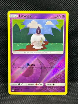 Pokemon Tcg Litwick 101/214 Sm-Lost Thunder Reverse Holo - Image 1