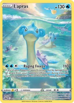 Lapras Pokemon Crown Zenith: Galarian Gallery GG05/GG70 NM - Image 1