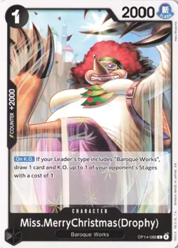 Miss.MerryChristmas(Drophy) C The Azure Sea's Seven Release Event Cards OP14-088 - Image 1