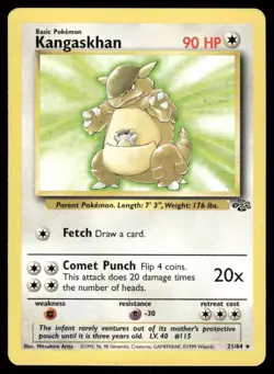 Pokemon Cards Kangaskhan 21/64 Unlimited Jungle WOTC Rare LP - Image 1
