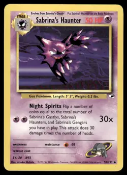 Pokemon Cards Sabrina's Haunter 58/132 Unlimited Gym Heroes Uncommon LP - Image 1