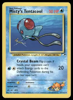 Pokemon Cards Misty's Tentacool 57/132 Unlimited Gym Heroes Uncommon NM - Image 1
