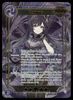 Keqing Genshin Impact CCG Waifu/Husbando Anime Game Card Textured Foil - Image 1