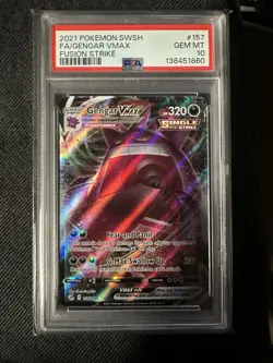 Pokemon SWSH Fusion Strike Gengar VMAX #157 FA PSA 10 Gem Mint 2021 - Image 1