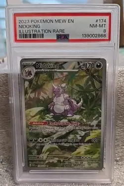 Pokemon 2023 Mew En 151 Illustration Rare NIDOKING #174 PSA 8 NM-MT - Image 1
