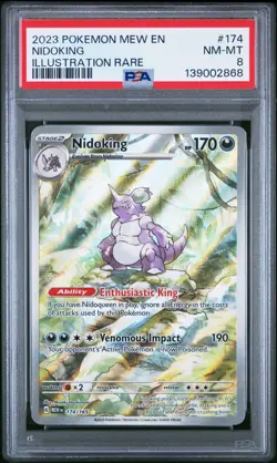 Pokemon 2023 Mew En 151 Illustration Rare NIDOKING #174 PSA 8 NM-MT - Image 2
